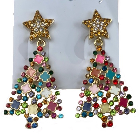 Fashion Jewelry Jewelry - 🎄🎅🏻Christmas tree bling dangle earrings